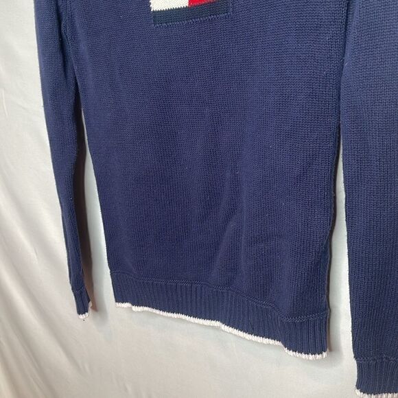 Tommy Hilfiger Flag Logo Pullover Navy Sweater. Size Small Petite. - Picture 3 of 7